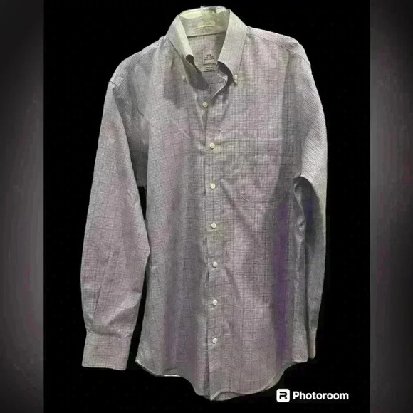 Peter Millar Nano Luxe Easy Care Long Sleeve Purple Checkered Shirt Mens Medium - Picture 1 of 6